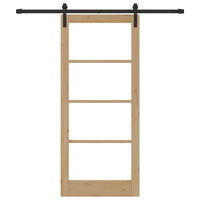 Porta Scorrevole  con Set Hardware 'ORKDAL'Legno Massello e Vetro 3331835