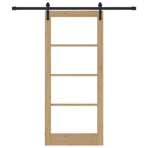 Porta Scorrevole  con Set Hardware 'ORKDAL'Legno Massello e Vetro 3331835