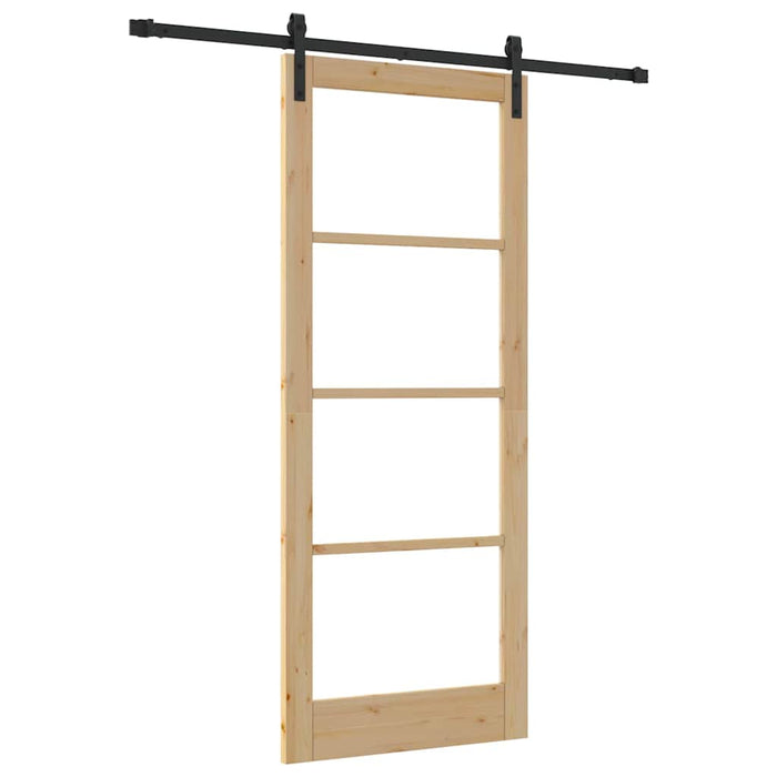 Porta Scorrevole con Set di Ferramenta 'ORKDAL'Legno Massello e Vetro 3331837