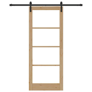 Porta Scorrevole con Set di Ferramenta 'ORKDAL'Legno Massello e Vetro 3331837