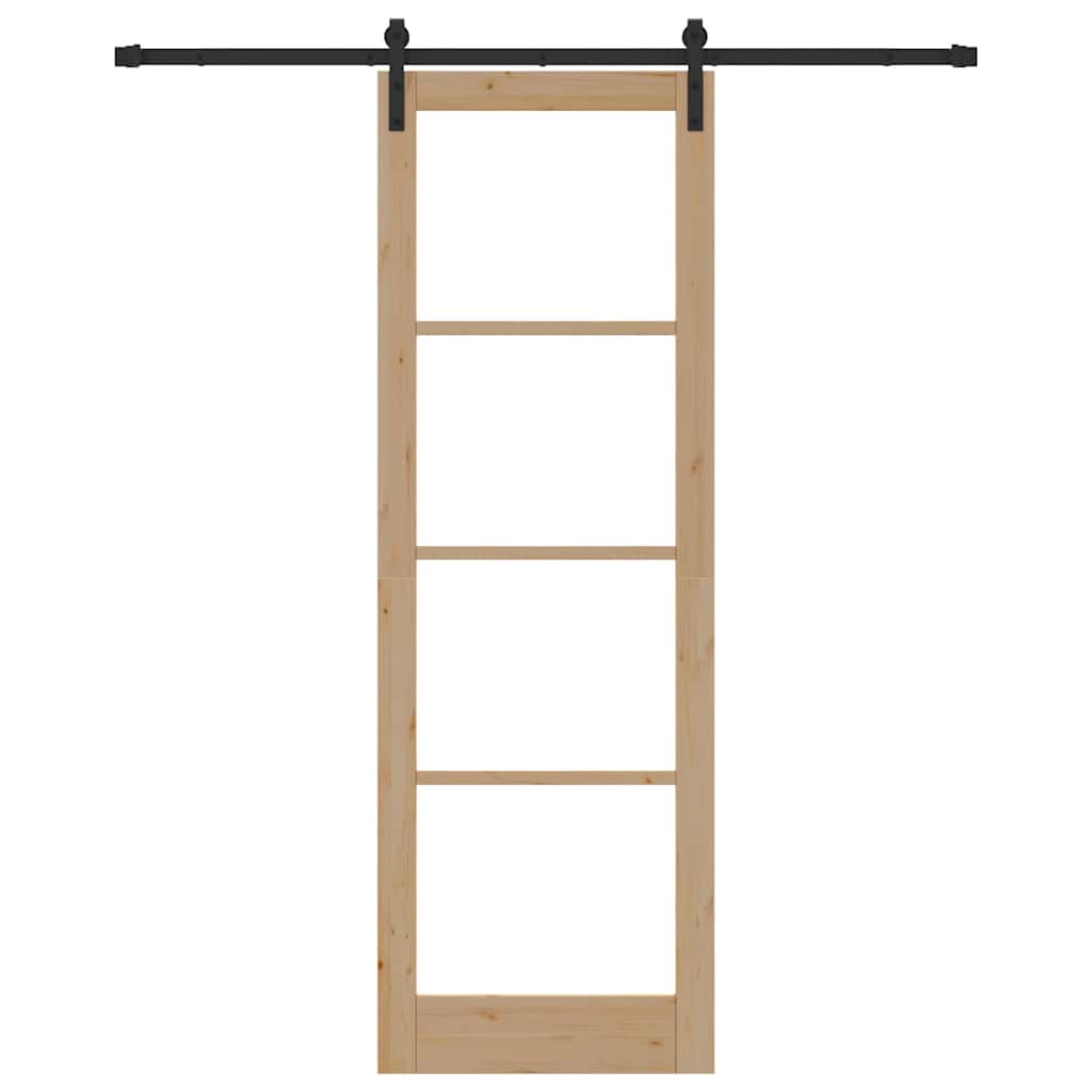 Porta scorrevole Marrone 78 x 232 cm Legno massello di pino 3331855