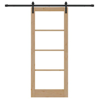 Porta scorrevole Marrone 83 x 202 cm Legno massello di pino 3331857