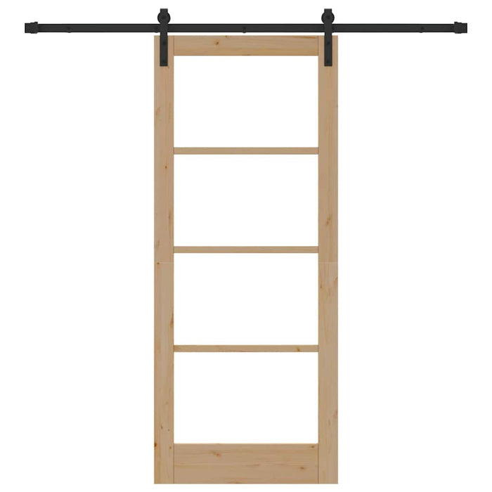 Porta scorrevole Marrone 83 x 202 cm Legno massello di pino 3331857