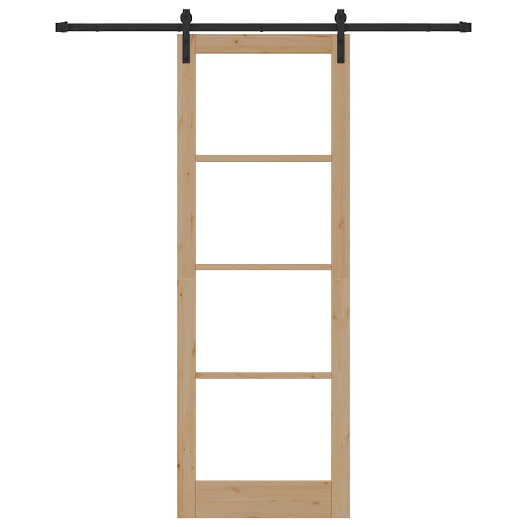 Porta scorrevole Marrone 83 x 232 cm Legno massello di pino 3331861