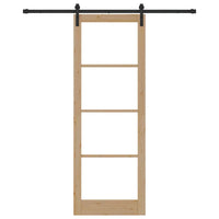 Porta scorrevole Marrone 83 x 232 cm Legno massello di pino 3331861