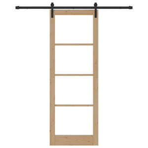 Porta scorrevole Marrone 83 x 232 cm Legno massello di pino 3331861