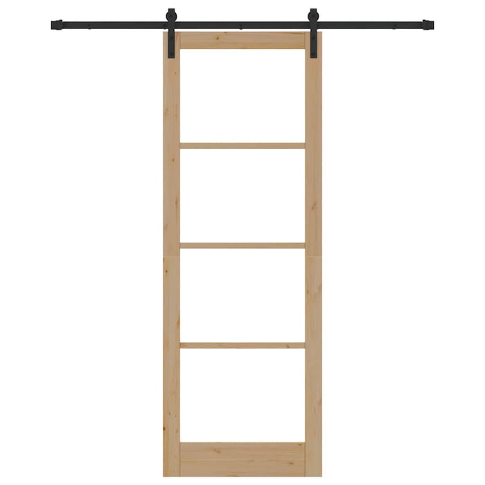 Porta scorrevole Marrone 83 x 232 cm Legno massello di pino 3331861