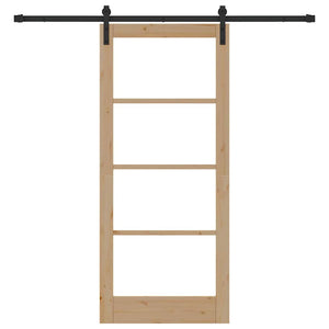 Porta scorrevole Marrone 86 x 198.5 cm Legno massello di pino 3331863