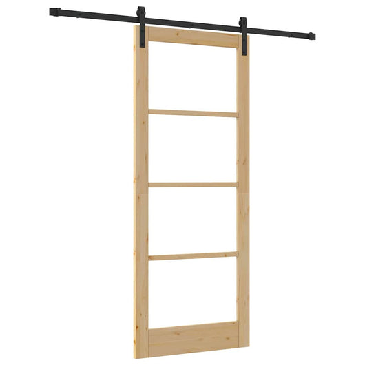 Porta scorrevole Marrone 86 x 211 cm Legno massello di pino 3331865