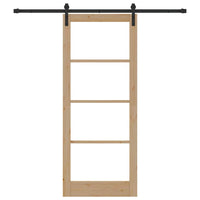 Porta scorrevole Marrone 86 x 211 cm Legno massello di pino 3331865