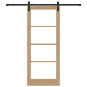 Porta scorrevole Marrone 86 x 211 cm Legno massello di pino 3331865