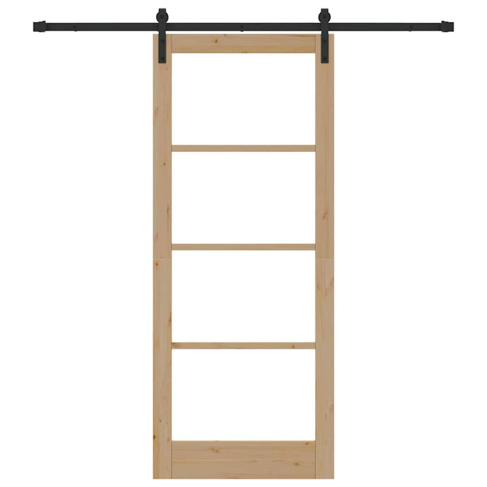Porta scorrevole Marrone 86 x 211 cm Legno massello di pino 3331865