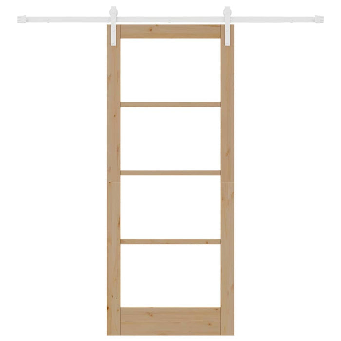 Porta Scorrevole con Set di Hardware 'ORKDAL'Legno Massello e Vetro 3331913