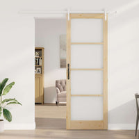Porta Scorrevole con Set di Accessori 'ORKDAL'Legno Massello & Vetro 3331917