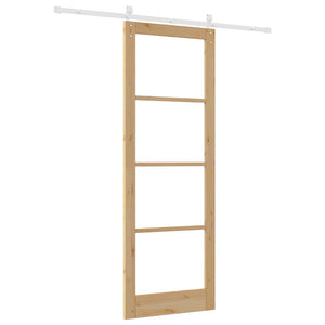 Porta Scorrevole con Set di Accessori 'ORKDAL'Legno Massello & Vetro 3331917