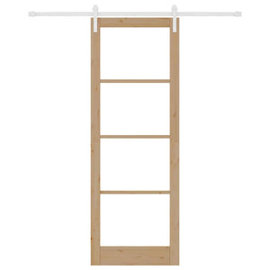 Porta Scorrevole con Set di Accessori 'ORKDAL'Legno Massello & Vetro 3331917