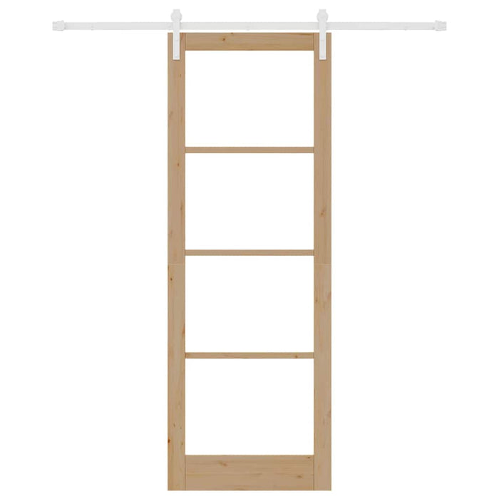 Porta Scorrevole con Set di Accessori 'ORKDAL'Legno Massello & Vetro 3331917