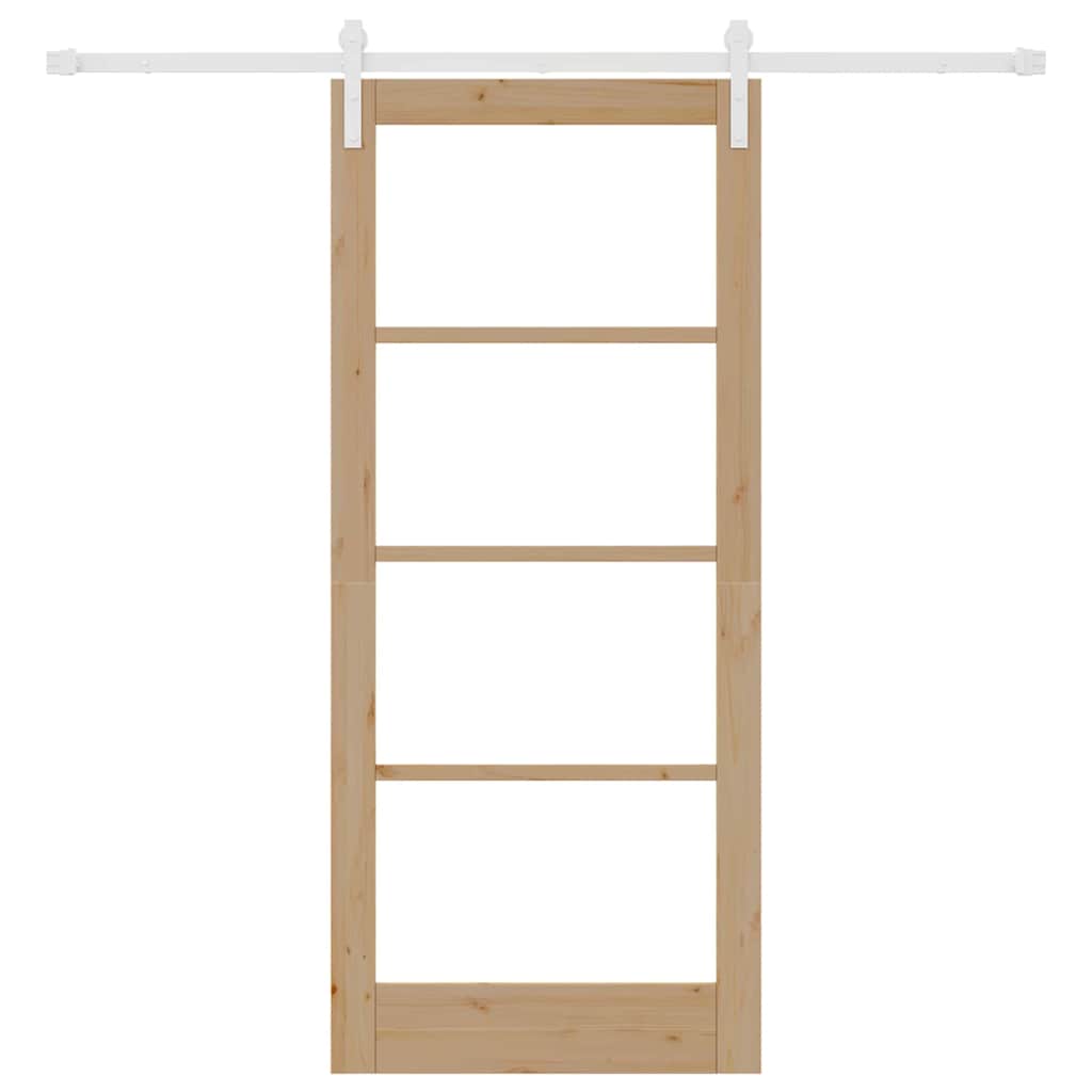 Porta Scorrevole  con Set di Ferramenta 'ORKDAL'Legno Solido e Vetro 3331919