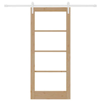 Porta Scorrevole  con Set di Ferramenta 'ORKDAL'Legno Solido e Vetro 3331919