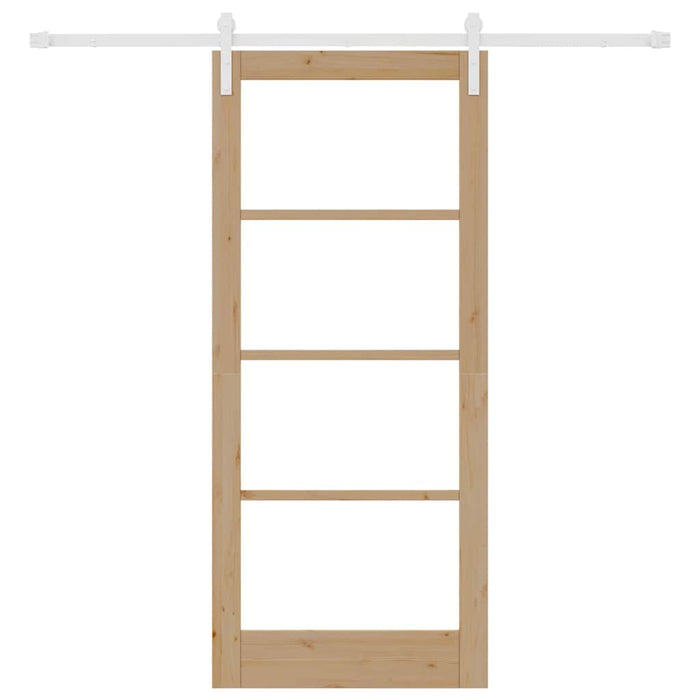 Porta Scorrevole  con Set di Ferramenta 'ORKDAL'Legno Solido e Vetro 3331919