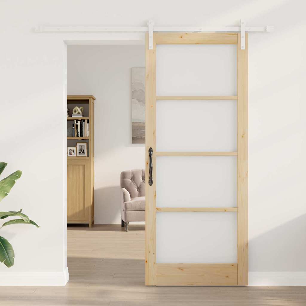 Porta scorrevole  con set di accessori 'ORKDAL'Legno massello & Vetro 3331921