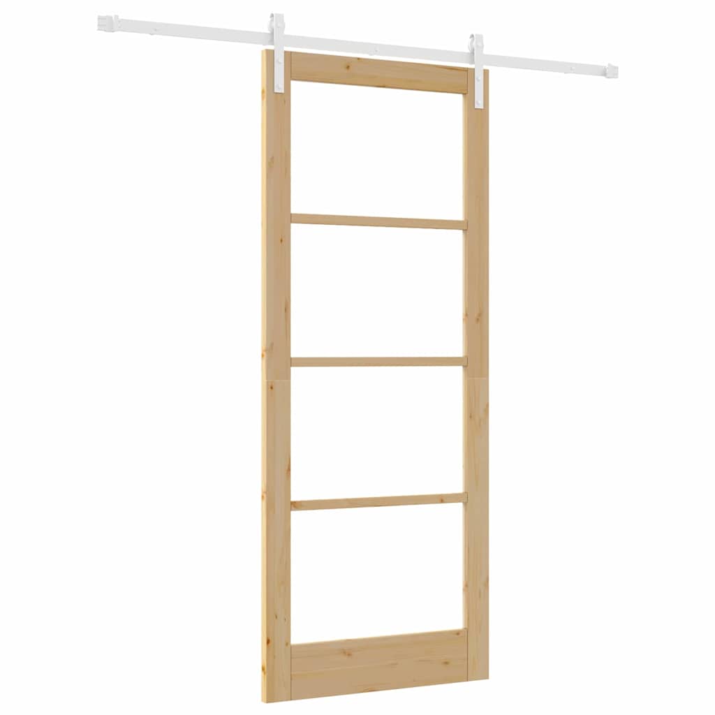 Porta scorrevole  con set di accessori 'ORKDAL'Legno massello & Vetro 3331921