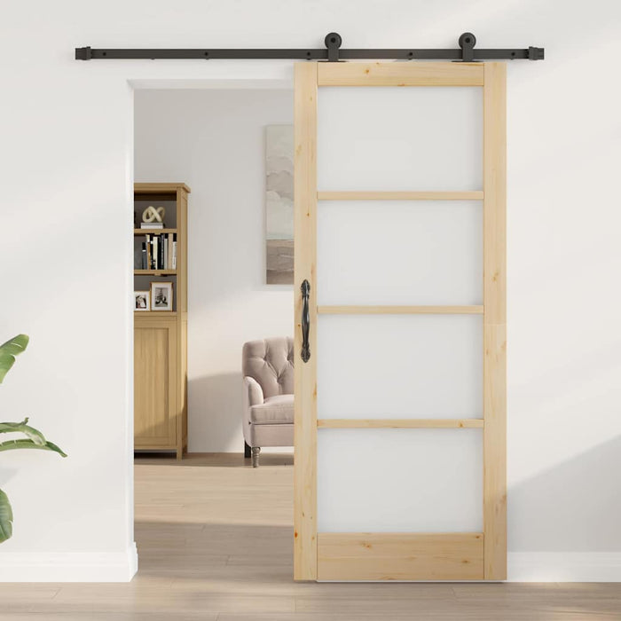 porta scorrevole  con set di hardware 'ORKDAL'in legno massello e vetro 3331997