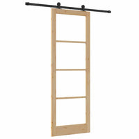 Porta Scorrevole  con Set di Ferramenta 'ORKDAL'in Legno Massello & Vetro 3332001