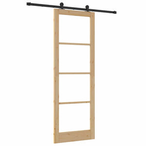 Porta Scorrevole  con Set di Ferramenta 'ORKDAL'in Legno Massello & Vetro 3332001