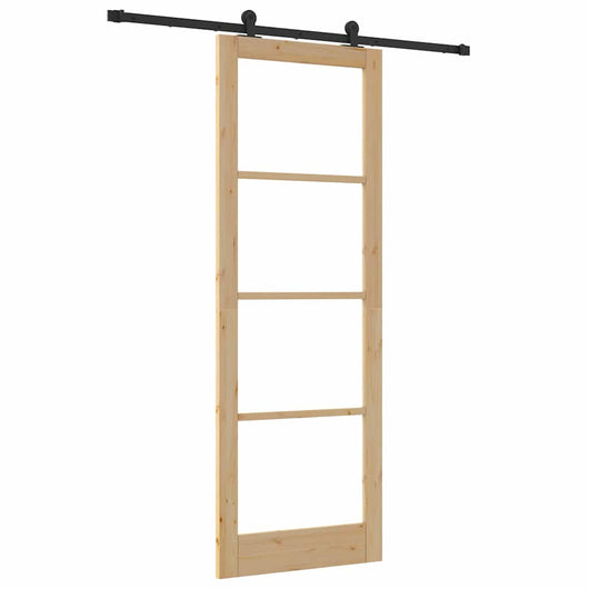 Porta Scorrevole  con Set di Ferramenta 'ORKDAL'in Legno Massello & Vetro 3332001