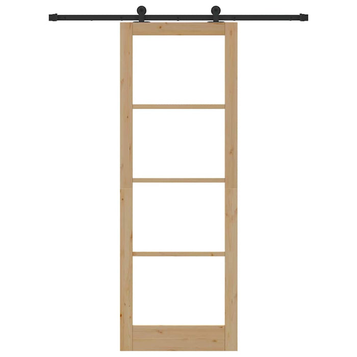 Porta Scorrevole  con Set di Ferramenta 'ORKDAL'in Legno Massello & Vetro 3332001