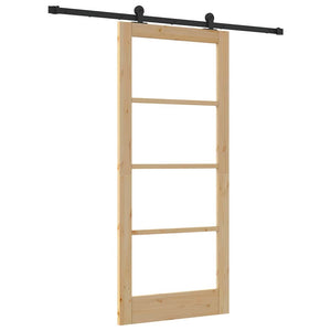 Porta Scorrevole  con Set di Ferramenta 'ORKDAL'Legno Massello e Vetro 3332003