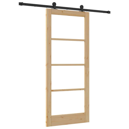 Porta Scorrevole  con Set di Ferramenta 'ORKDAL'Legno Massello e Vetro 3332003