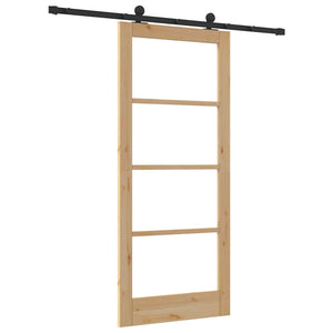 Porta Scorrevole  con Set di Ferramenta 'ORKDAL'Legno Massello e Vetro 3332003