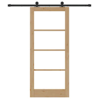 Porta Scorrevole  con Set di Ferramenta 'ORKDAL'Legno Massello e Vetro 3332003