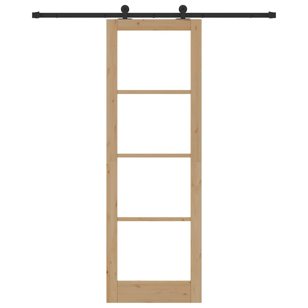 Porta scorrevole  con set di hardware 'ORKDAL'Legno massello e vetro 3332023