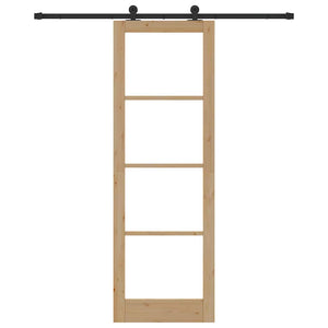 Porta scorrevole  con set di hardware 'ORKDAL'Legno massello e vetro 3332023