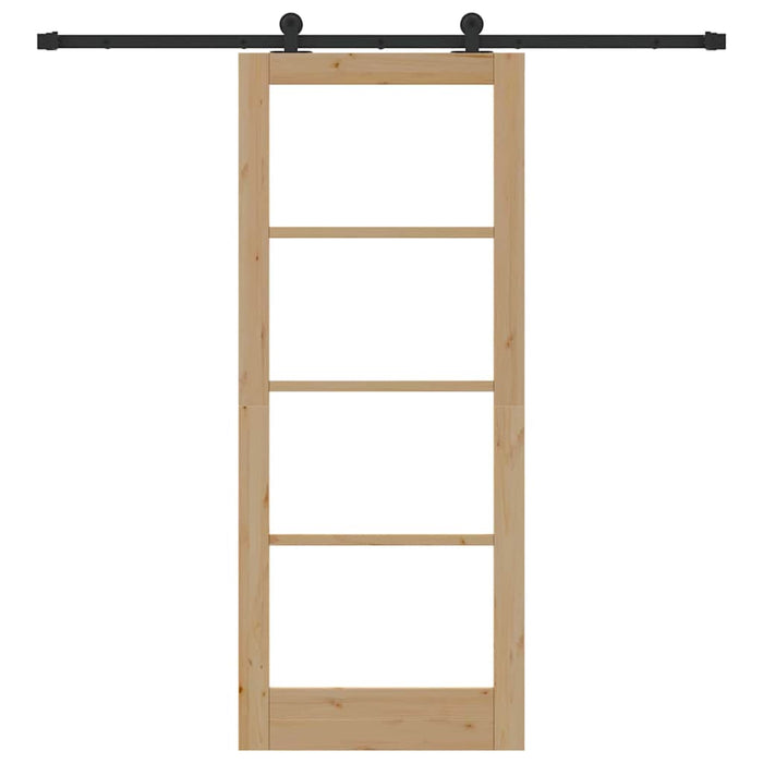 Porta Scorrevole  con Set di Accessori 'ORKDAL'Legno Solido e Vetro 3332025