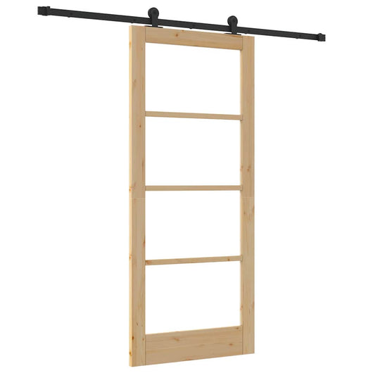 Porta Scorrevole con Kit Ferramenta 'ORKDAL'in Legno Solido e Vetro 3332031