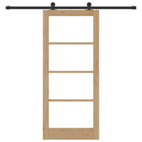 Porta Scorrevole con Kit Ferramenta 'ORKDAL'in Legno Solido e Vetro 3332031