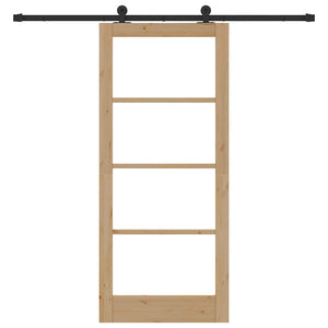 Porta Scorrevole con Kit Ferramenta 'ORKDAL'in Legno Solido e Vetro 3332031