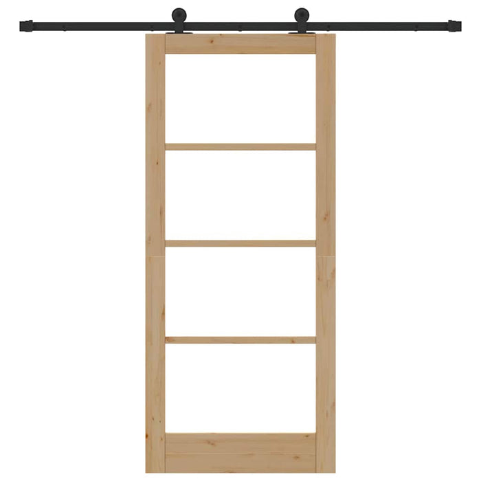 Porta Scorrevole con Kit Ferramenta 'ORKDAL'in Legno Solido e Vetro 3332031