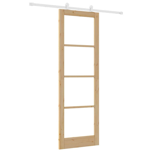 Porta Scorrevole Manuale Marrone 78 x 232 cm Legno e metallo 3332051