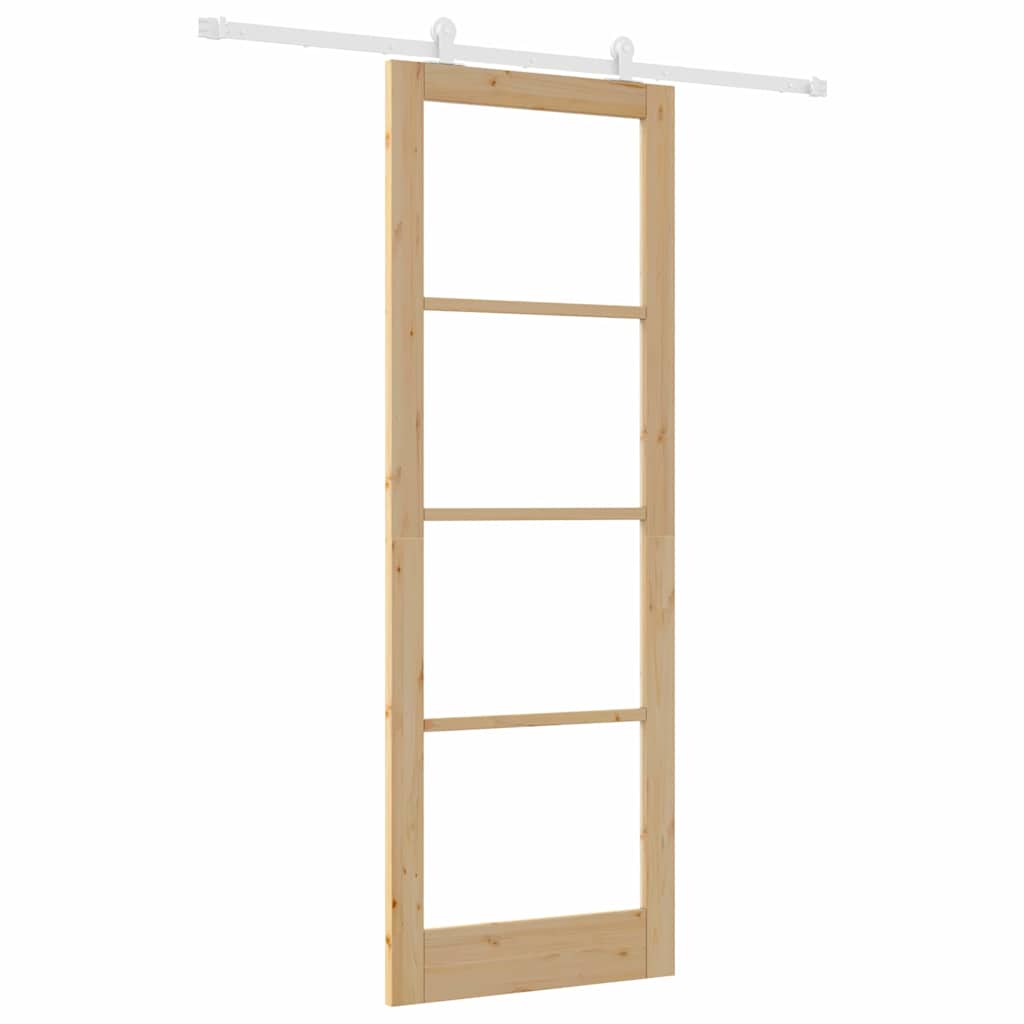 Porta Scorrevole Manuale Marrone 83 x 232 cm Legno e metallo 3332057