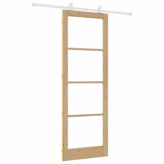 Porta Scorrevole Manuale Marrone 83 x 232 cm Legno e metallo 3332057