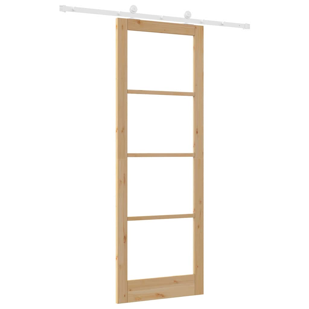 Porta Scorrevole Manuale Marrone 83 x 232 cm Legno e metallo 3332057