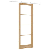 Porta Scorrevole Manuale Marrone 83 x 232 cm Legno e metallo 3332057