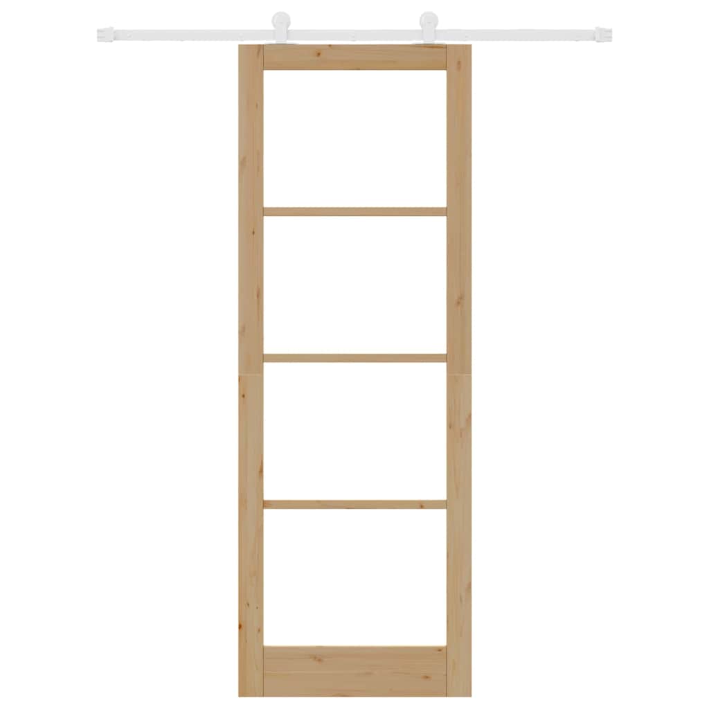 Porta Scorrevole Manuale Marrone 83 x 232 cm Legno e metallo 3332057