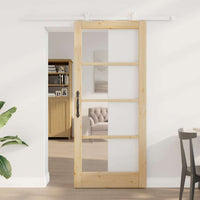 Porta Scorrevole Manuale Marrone 86 x 198.5 cm Legno e metallo 3332059