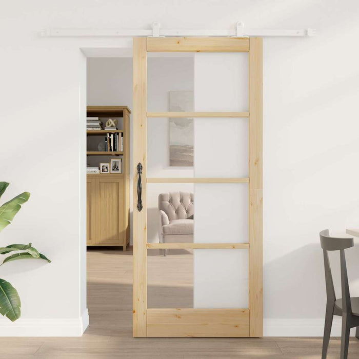 Porta Scorrevole Manuale Marrone 86 x 198.5 cm Legno e metallo 3332059